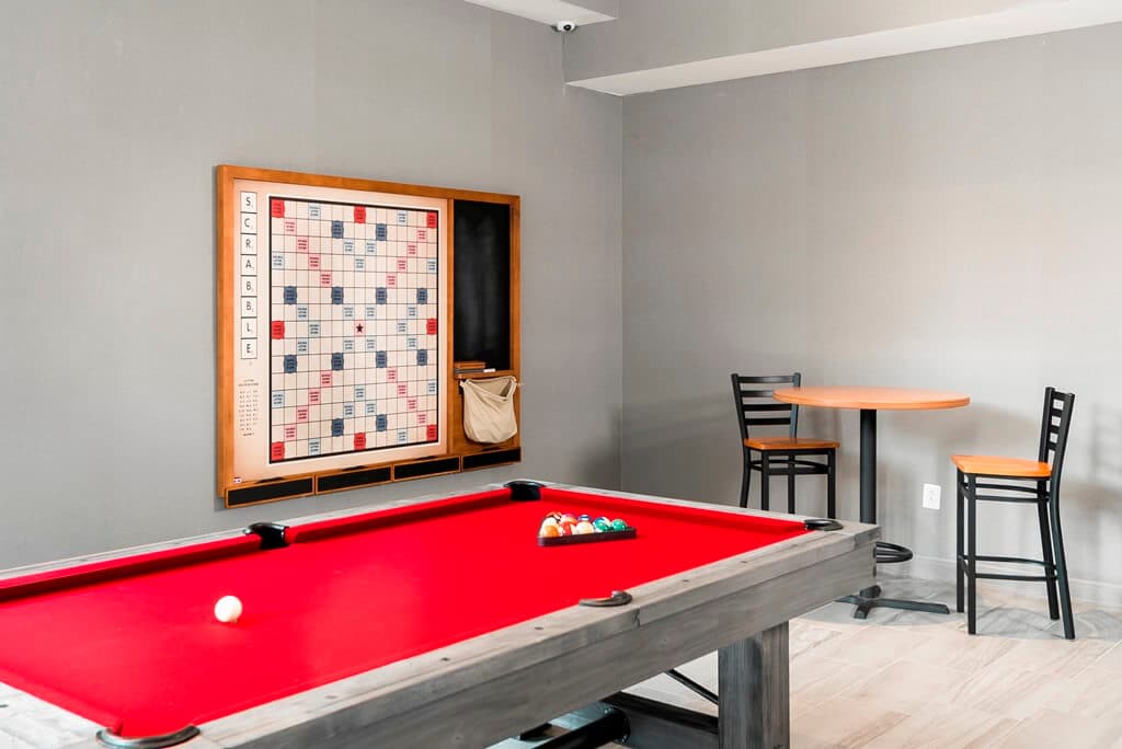 218 Arch Street Apartments Lounge Pool Table