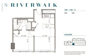 philadelphia riverwalk one bedroom apartment for rent floor plan