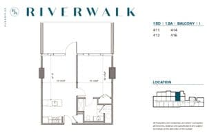 riverwalk one bedroom apartment for rent
