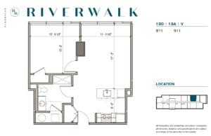 riverwalk philly one bedroom luxury apartment floor plan