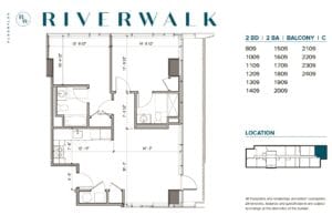 riverwalk philadelphia luxury two bedroom apartment for rent with balcony