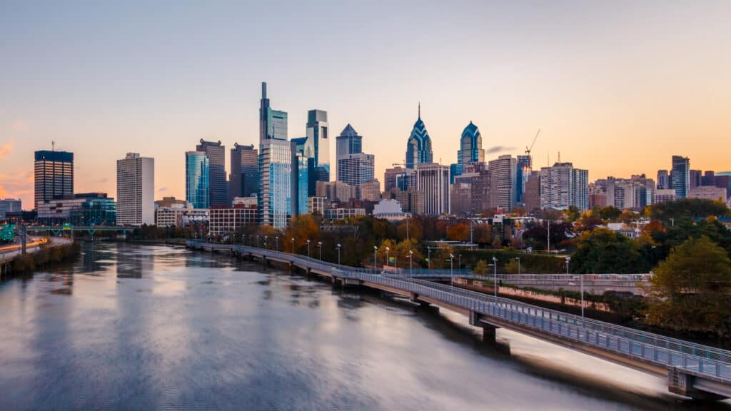 skyline of Philadelphia, PA