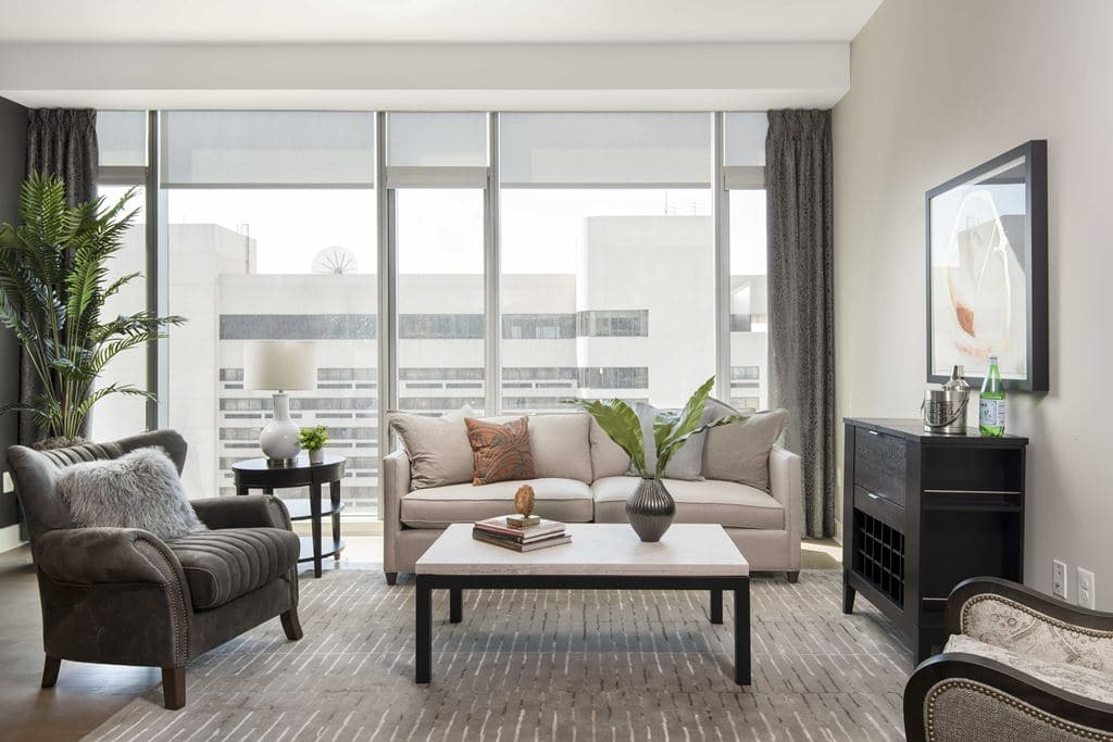 Franklin Tower Residences Living Room Window View